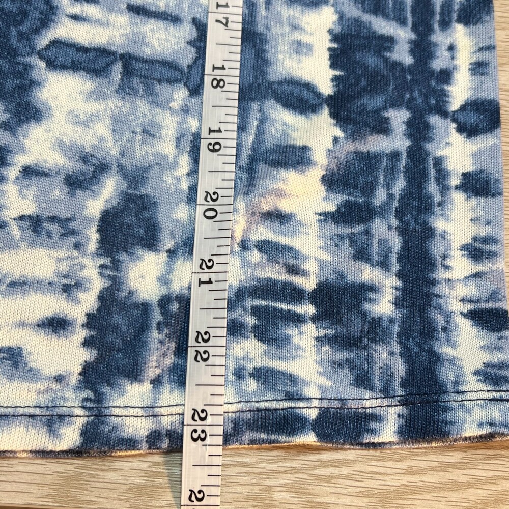 Lucky Brand Tank Top Womens L Blue and White Tie Dye Ringer Trim Neckline - Picture 10 of 11